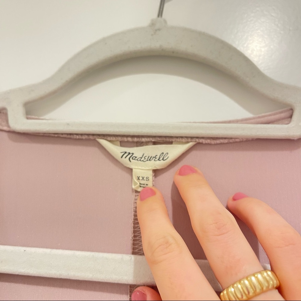 Madewell Velvet Balloon-Sleeve Dress in Lilac (XXS) - Picture 6 of 10
